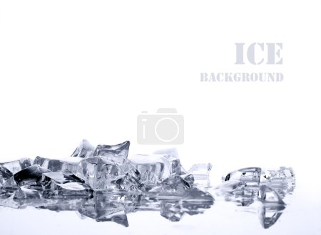 ice  on  white background