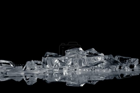 Ice and black background