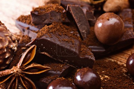 chocolate assorttment with spices