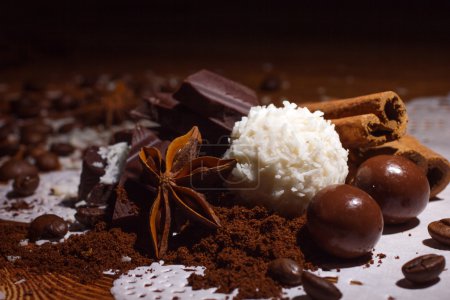 candy, chocolate and spices