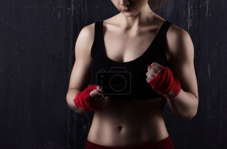 young woman boxer