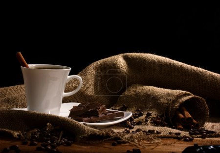 coffee with chocolate and cinnamon
