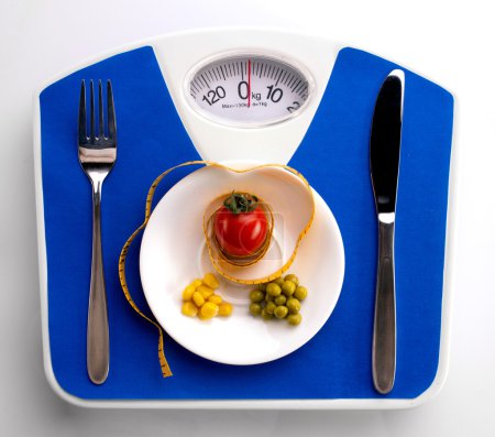 centimeter and scale for dieting concept