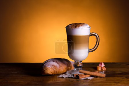 latte macchiato and croissant