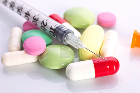 medication and insulin syringe