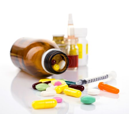 medicaments and insulin syringe