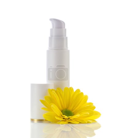 cosmetics gel and flower