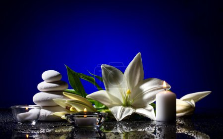 spa still life with flower
