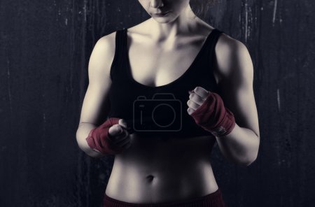 young woman boxer