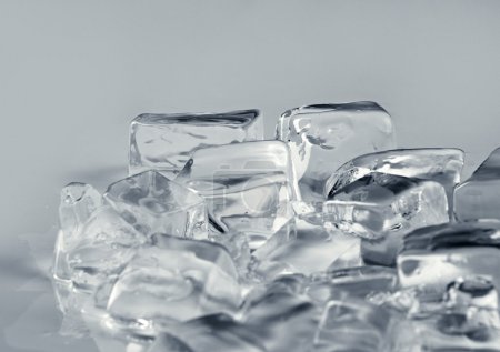 ice cubes on  grey 