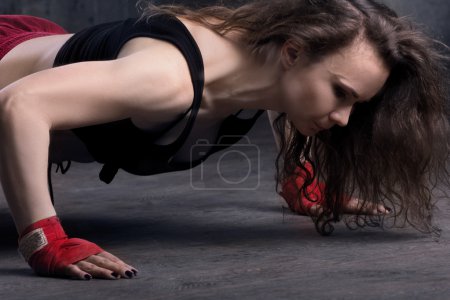 woman doing push up