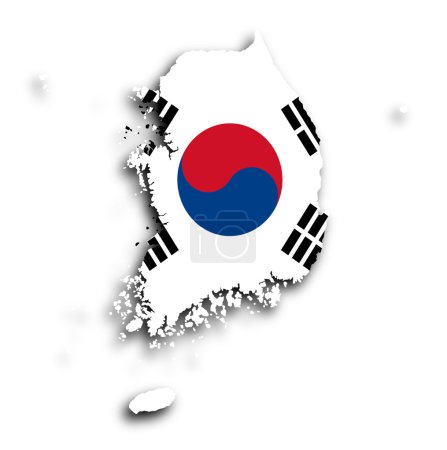 Map of South Korea isolated