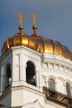 Fragment of temple of Christ of Savior in Moscow