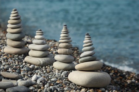 Zen stones by sea