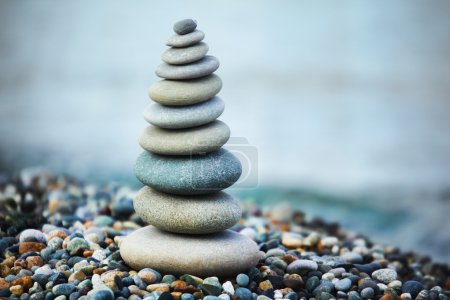 Zen stones by sea