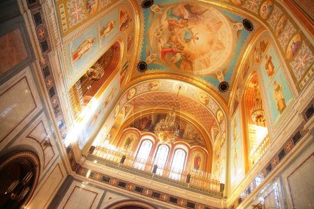 Interior of Temple of Christ of Savior in Moscow