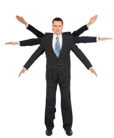 Businessman with six hands