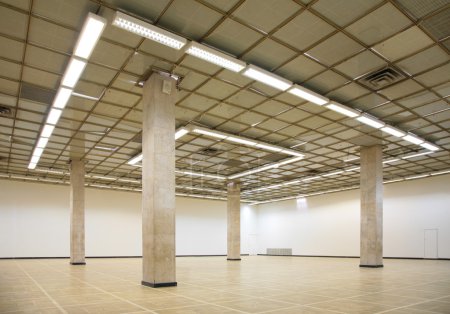Empty hall with columns