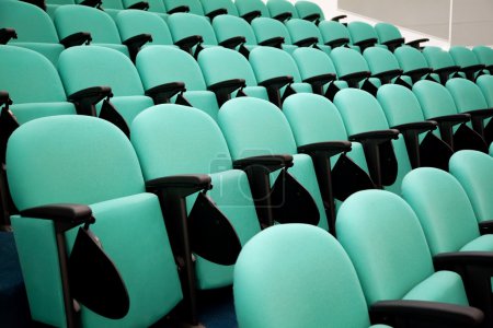 Fragment of empty conference hall, rows of a chairs