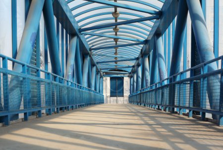 Blue footbridge