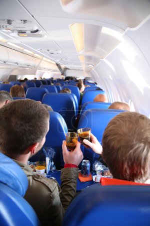 Passengers in the aircraft from behind