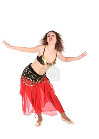Red belly dance woman