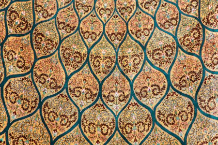 Fragment of carpet with floral ornament