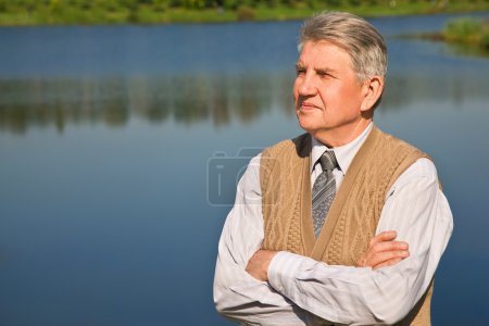 Senior man by the river