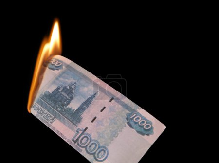 Burning thousand rubles