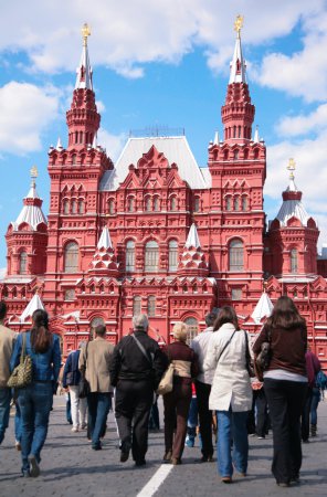 Tourists and Historical museum on Red Sqaure