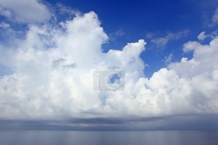 White clouds over sea