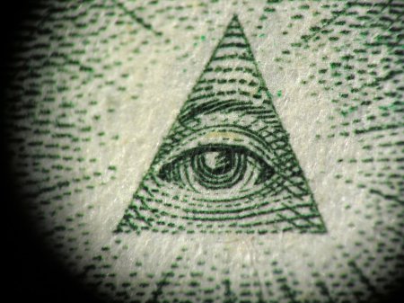 Detail of the pyramid on the one dollar bill