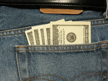 Close-up of money in the pocket