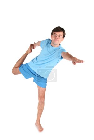 Yoga man on one leg