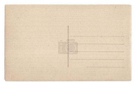 Old empty postcard isolated on white