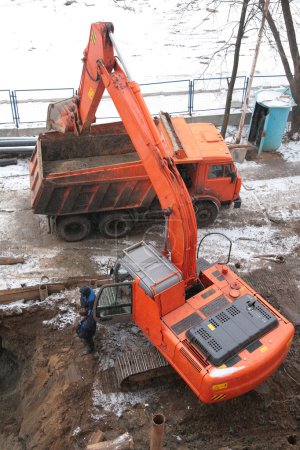 Working excavator