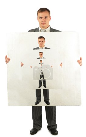 Businessman with foam plastic board with businessman with foam p