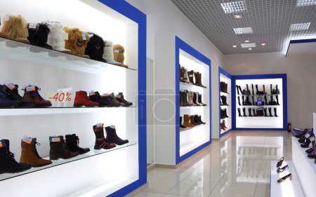 Interior of shoe shop