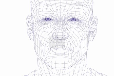 Wire frame cyber man face