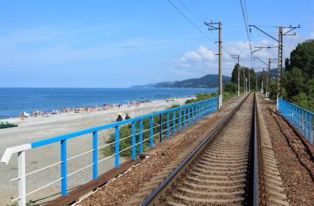 Railroad on sea coast