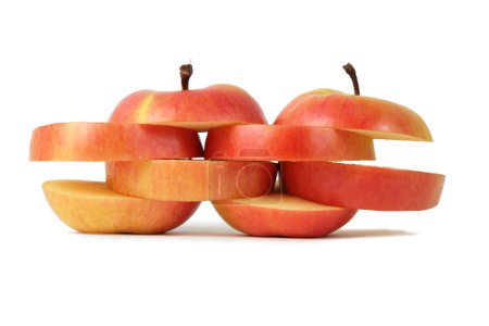 Two sliced apples