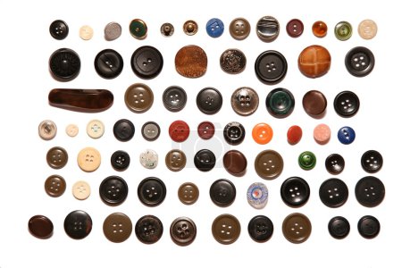 Many buttons isolated on white