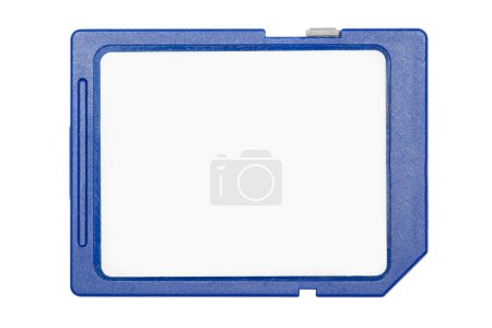 Blue SD memory card isolated on white background
