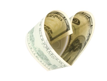 Dollar in form of heart