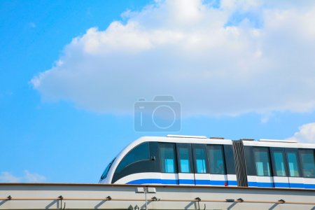 Bus on sky background