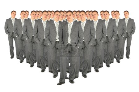 Crowd of business clones collage