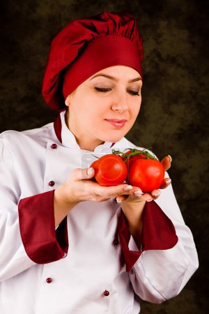 Chef is controlling tomato quality