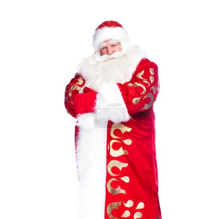 Santa Claus portrait smiling isolated over a white background