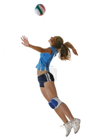 Gir playing volleyball