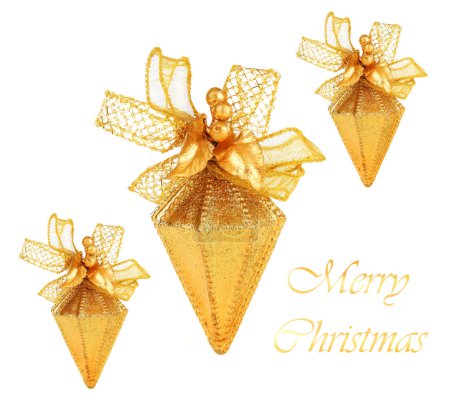 Golden Christmas tree ornaments